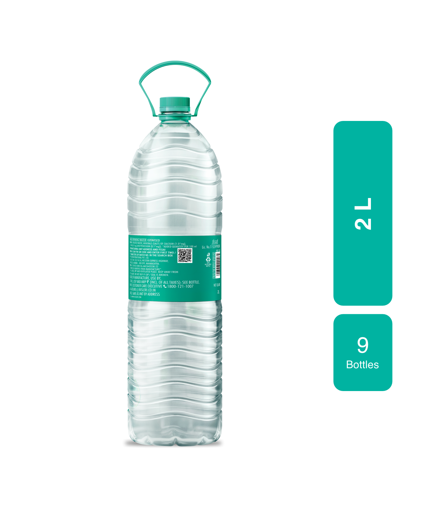 label on Bisleri 2 L Packaged Drinking Water